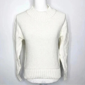 Everlane Cream Mock Boxy Knit Sweater Size XXS
